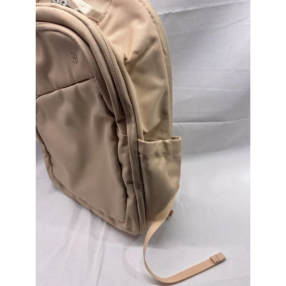 All In Motion Travel Backpack Laptop Bag 17” Beige Water Resistant Carry On NWT